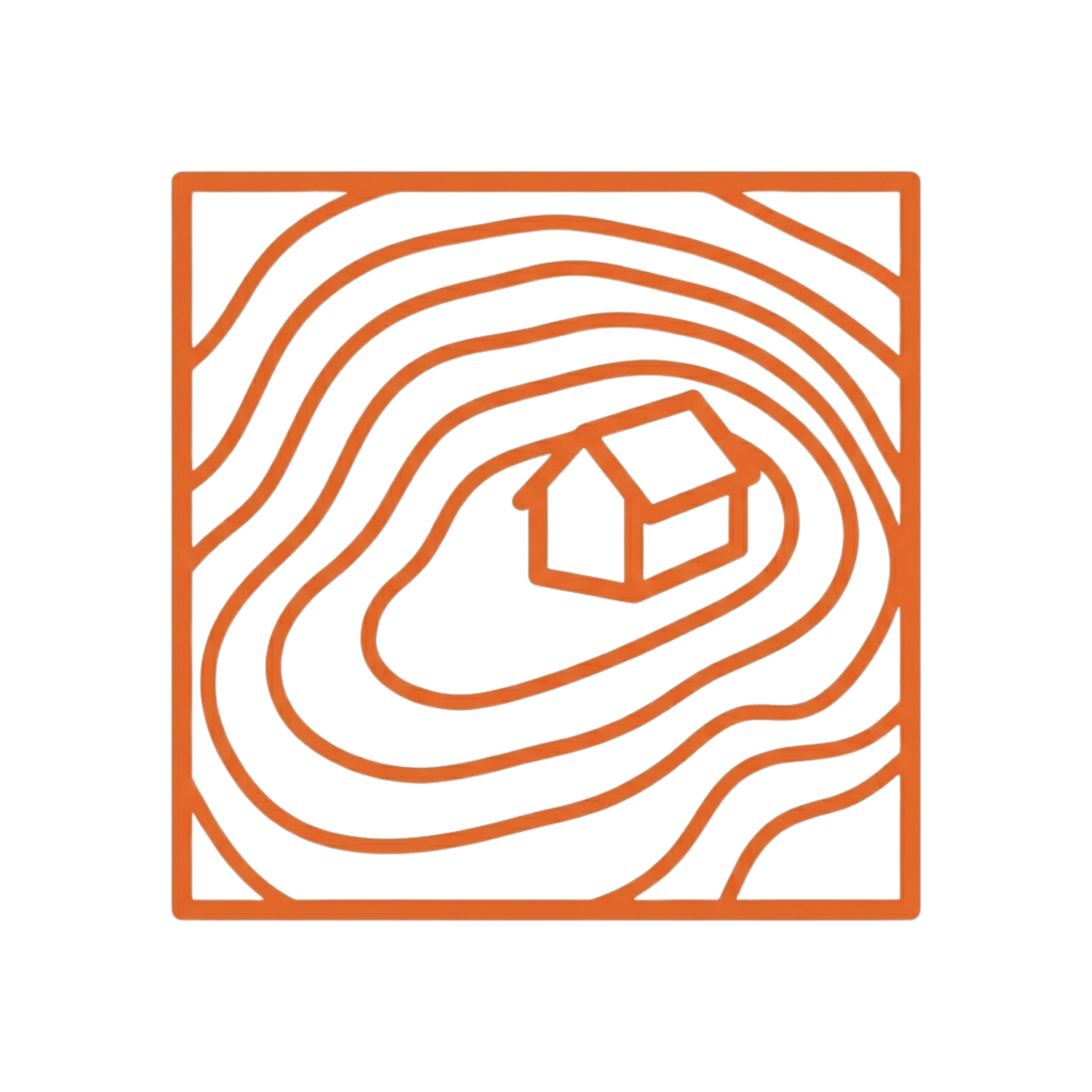 Topographical survey contour lines icon.