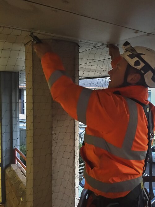 MEWP Soffit High Level Net Birdproofing