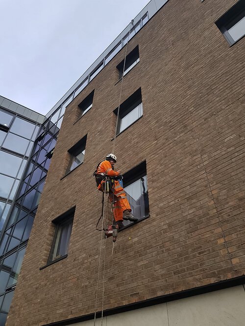 Brick Facade Borescope Inspection Cavity Barrier Rope Access