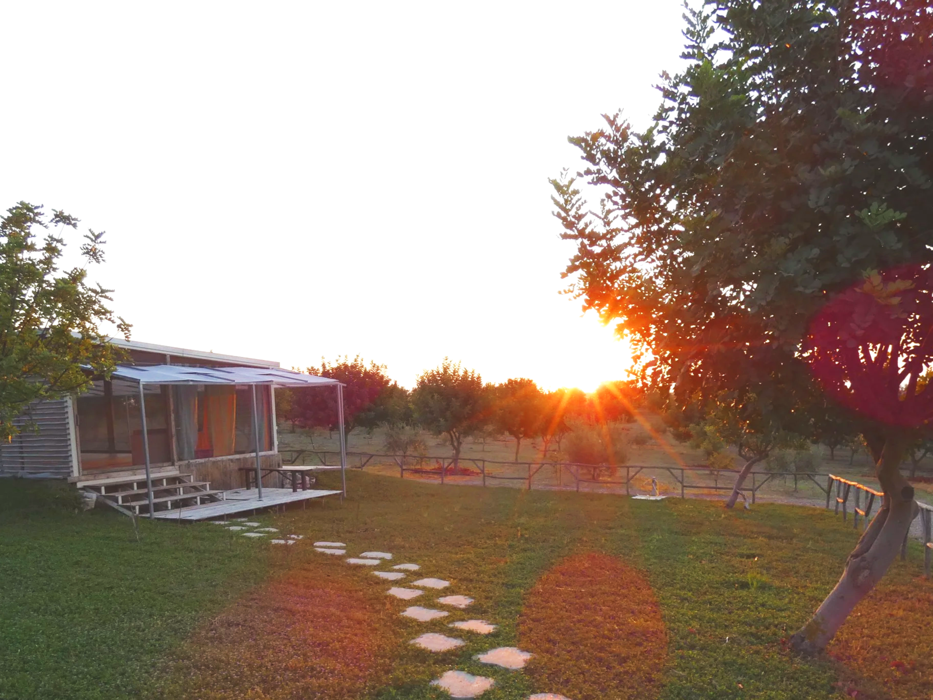 Zen Sicily Outdoor Yoga Shala surrounded by countryside
