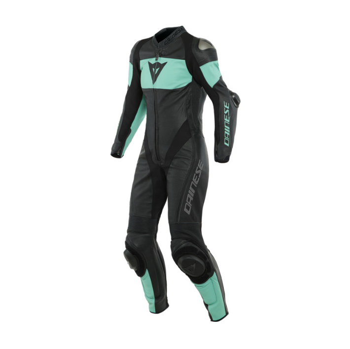 IMATRA Cuir combinaisons pour dames 1pc perf. noir-turquoise
