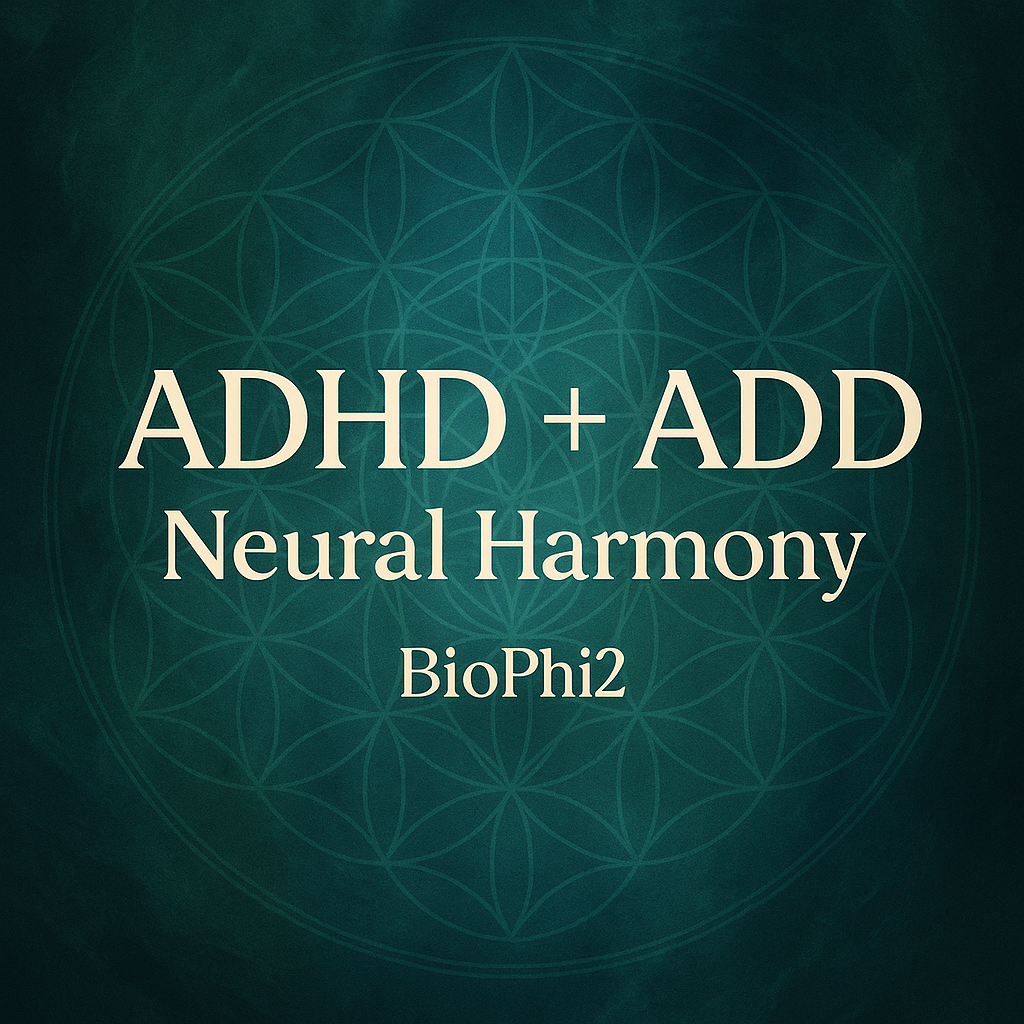 ADHD + ADD Neural Harmony  Phi-Modulated Coherence Medicine for Focus, Calm & Integration