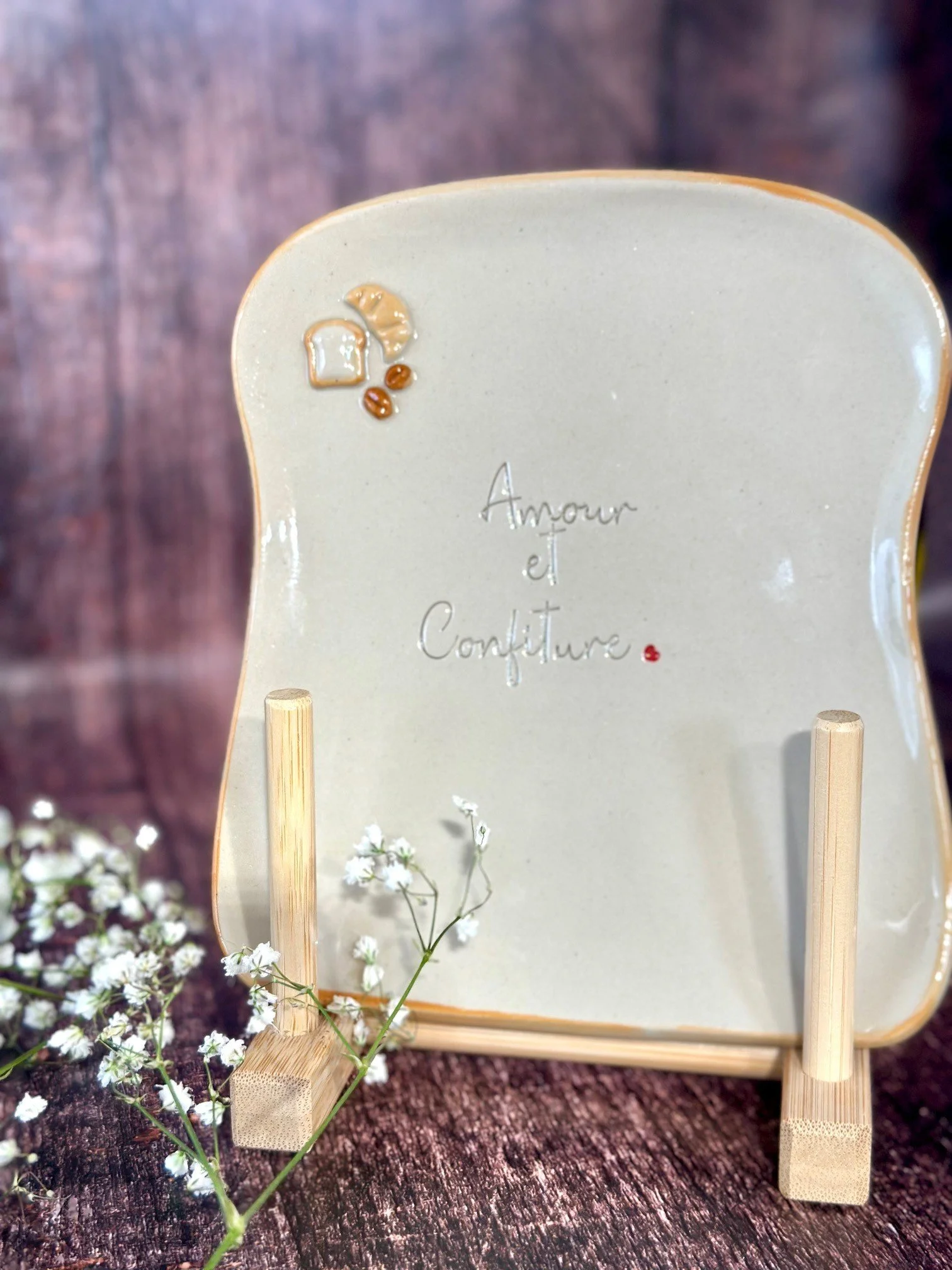 Assiette à tartine "Amour et confiture"