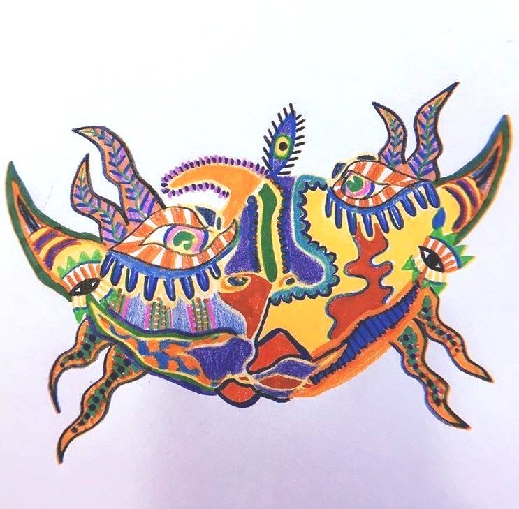 spirit face 1/4, 2018 // colored pencil on paper