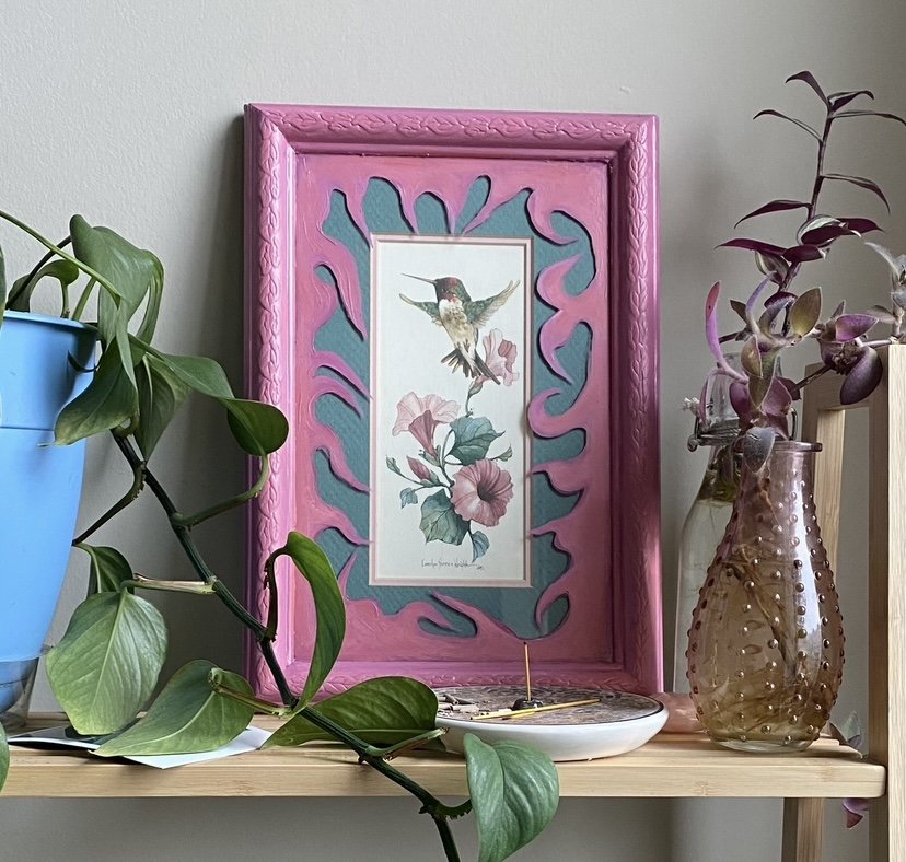 upcycled thrifted frame, 2024 (gifted) // acrylic paint on glass