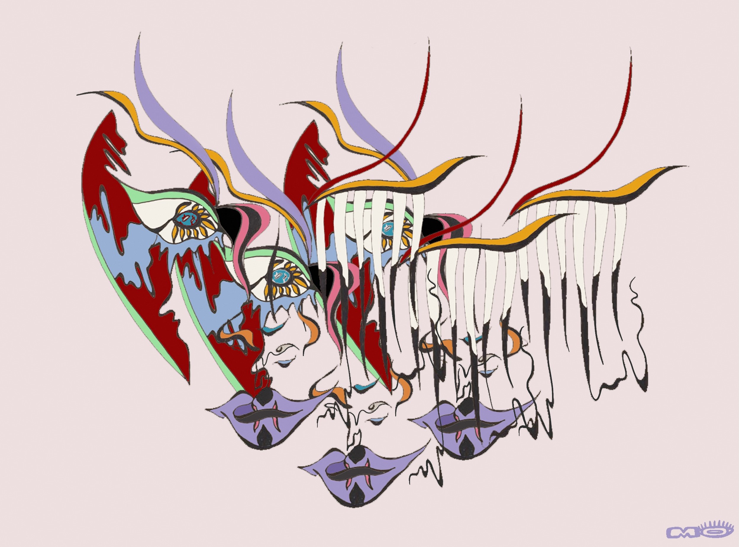 mirages, 2022 // pen on paper, colored and reconfigured in photoshop