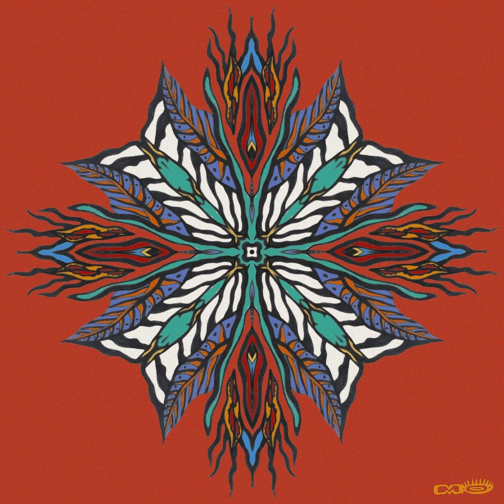 gaudi inspired mandala 2/4, 2019 // pen on paper, colored and reconfigured in photoshop