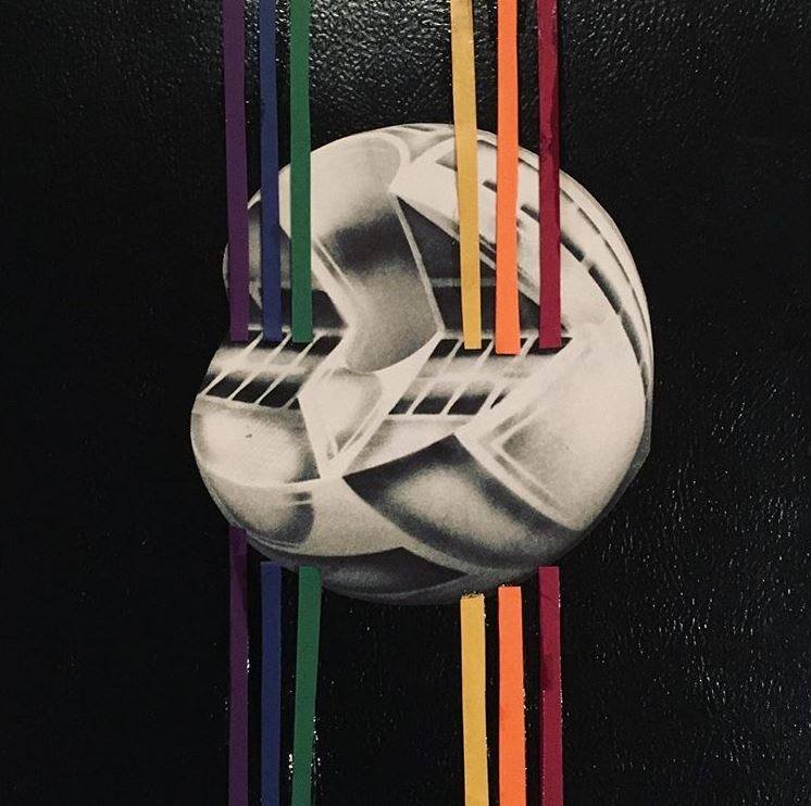 dark side of the moon reimagined, 2018 // mixed media collage on leather