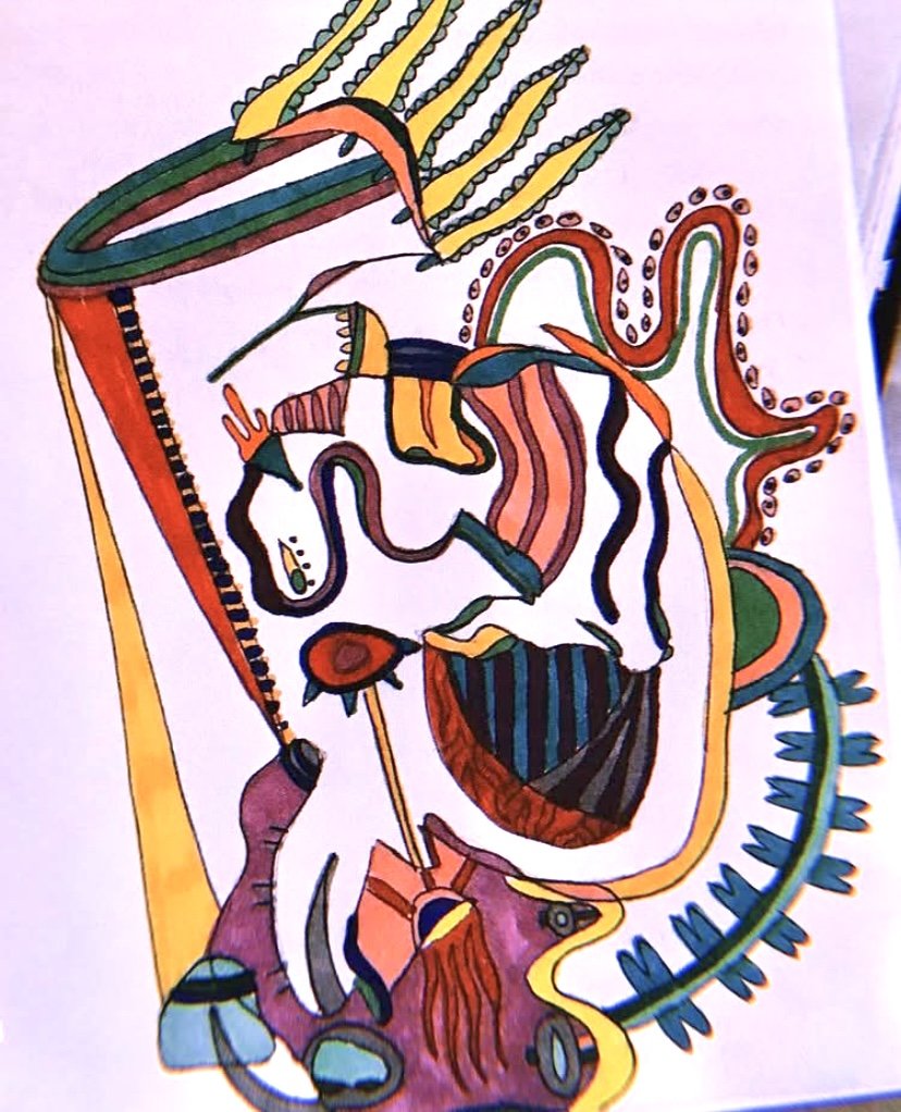 spirit face 2/4, 2018 // ink and marker on paper
