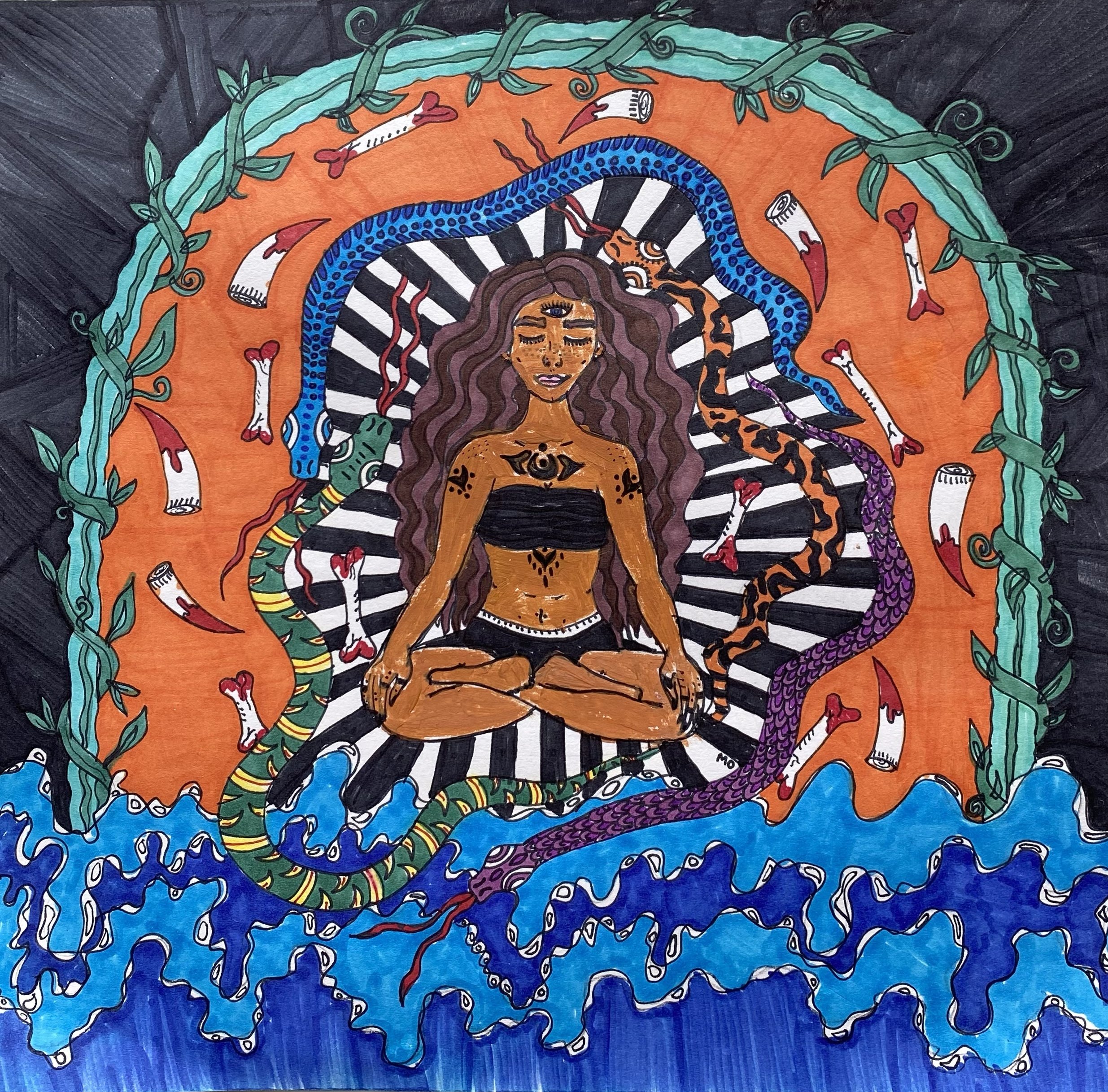 shadows are portals, 2021 // pen & marker on paper