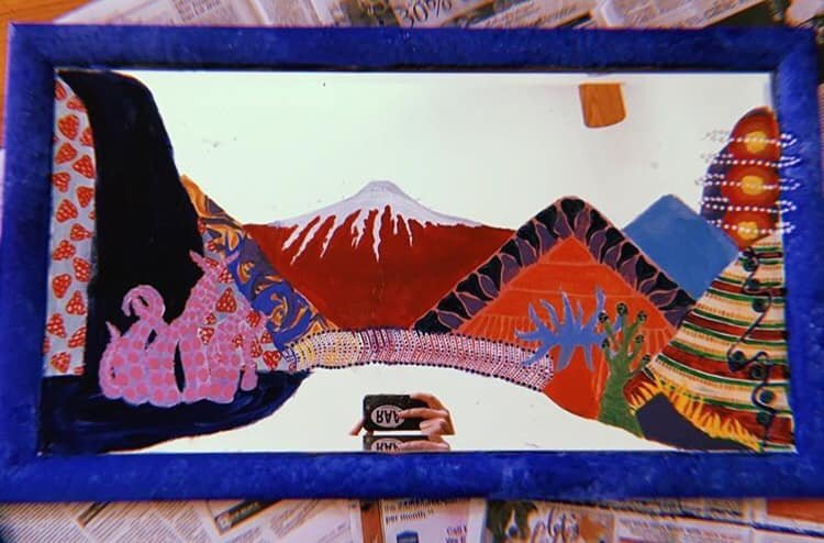 upcycled thrifted mirror, 2019 (sold) // acrylic paint on glass