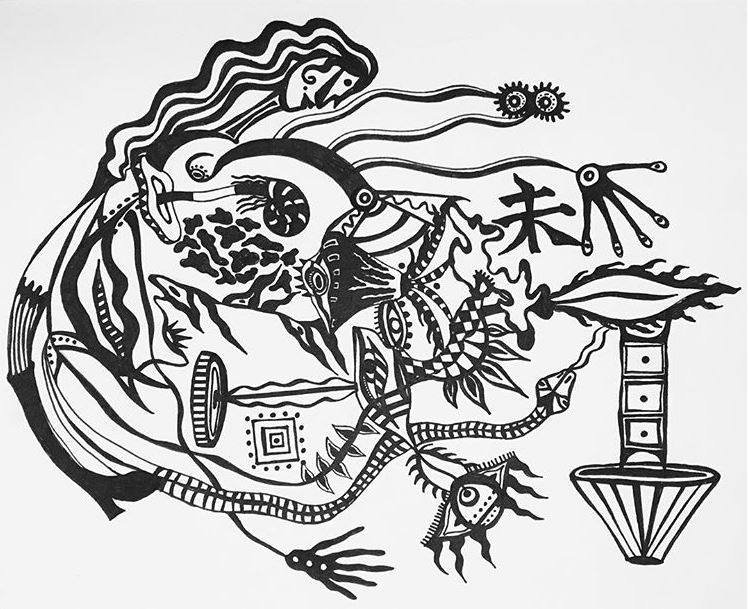 dali inspired doodle 1/2, 2018 // pen on paper