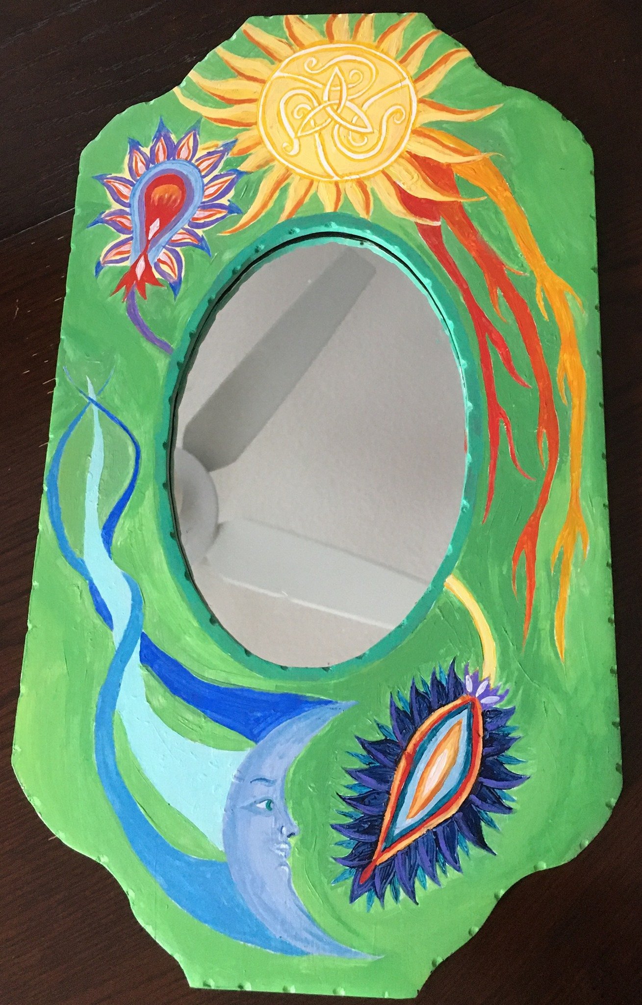 upcycled thrifted mirror, 2020 (gifted) // acrylic paint on wood