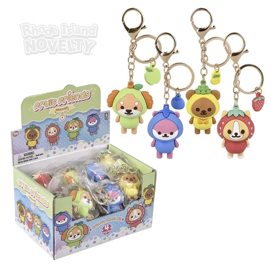 Kawaii fruit animal keychains