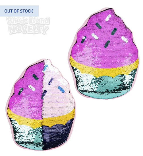 Flip sequin cupcake pillow