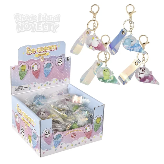 Ice cream liquid keychains