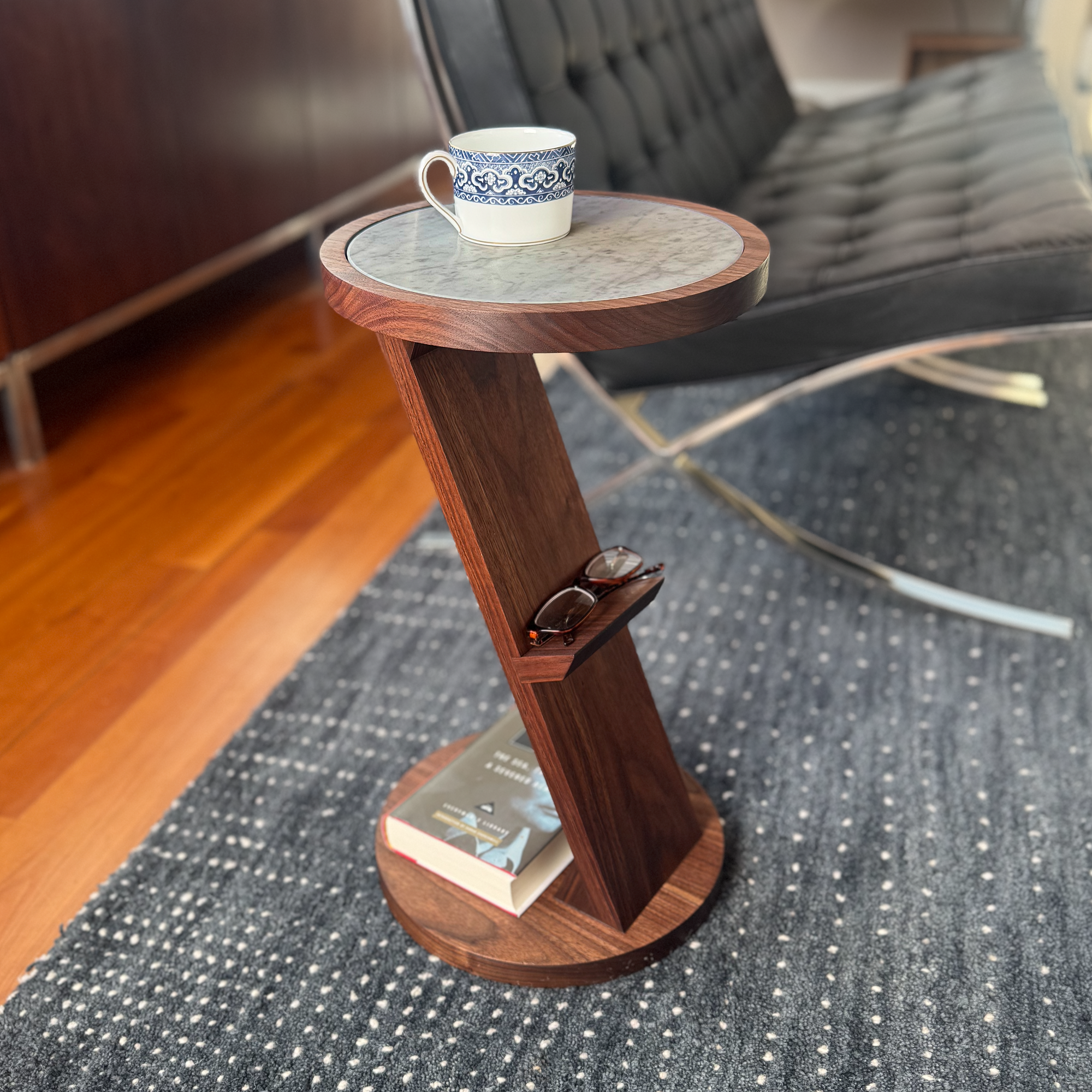 Maya Side Table, solid wood, walnut, minimal, modern