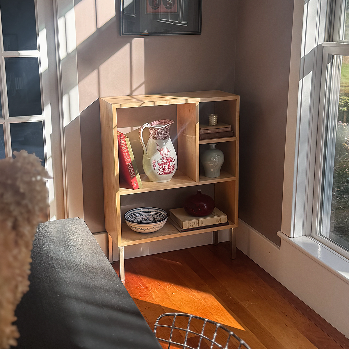 Davis Display Case in dining room, minimal, modern, solid wood