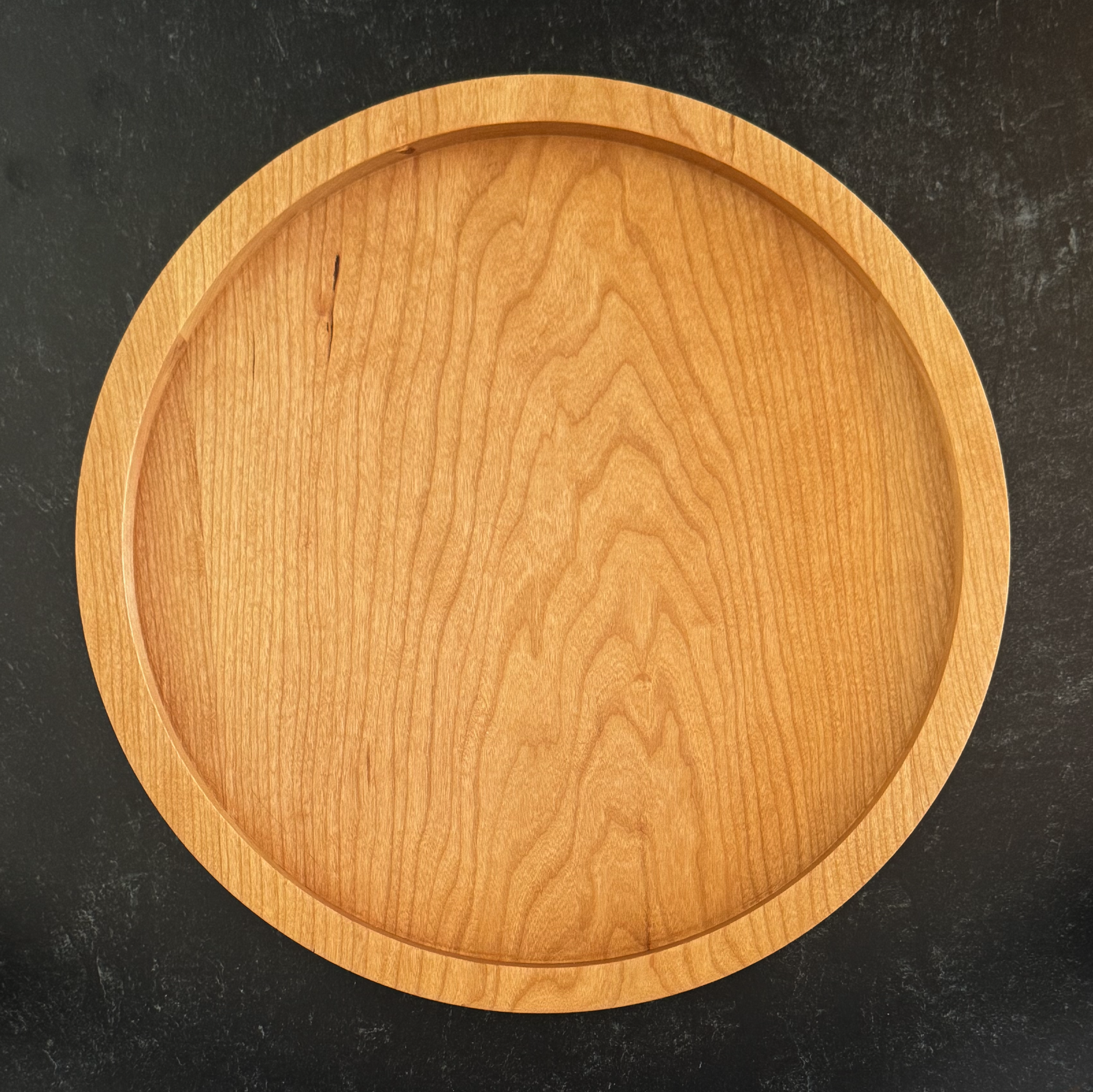 12inch Bar Tray, top, minimal, modern, solid Cherry Wood