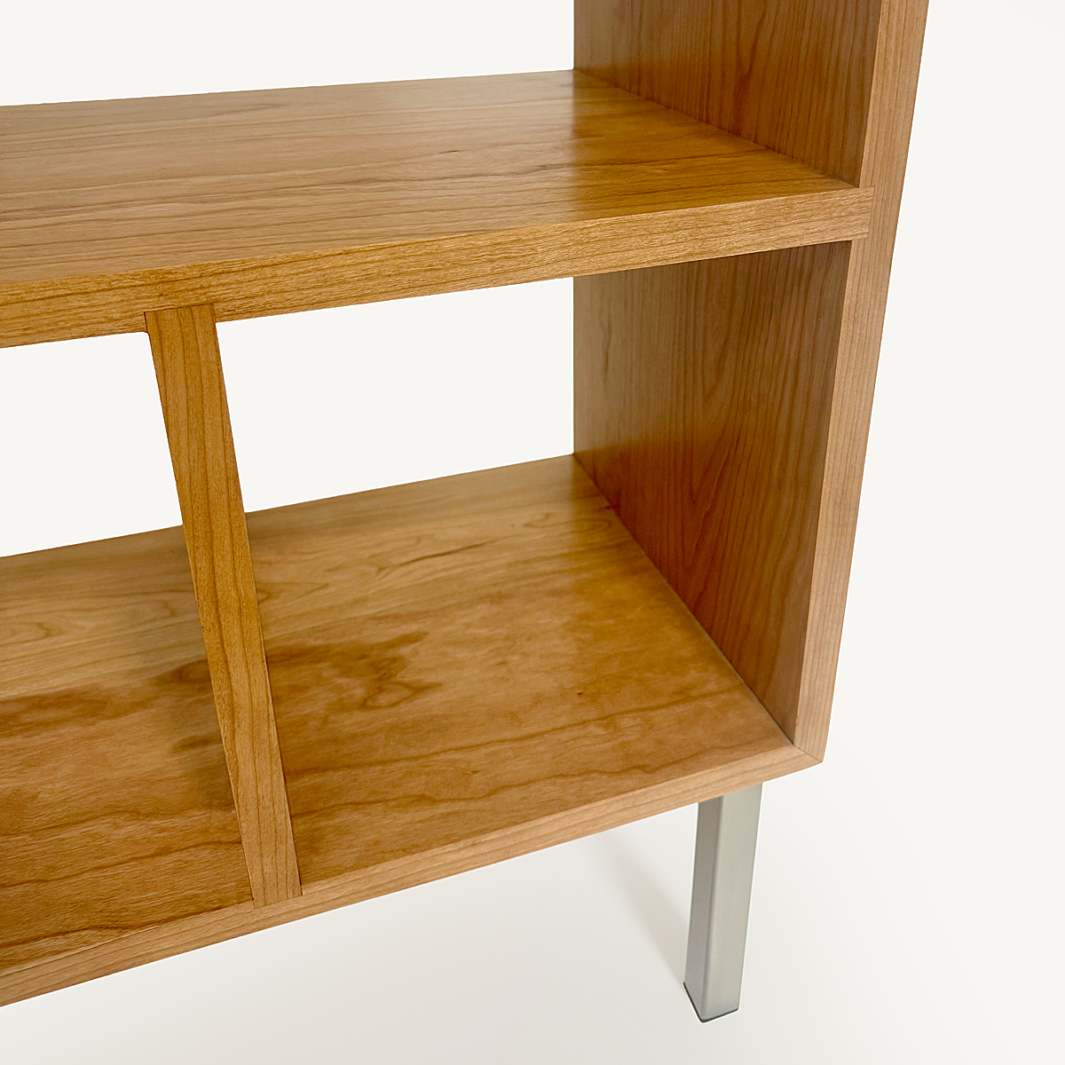 Ellington Display Case detail, minimal, modern, solid wood