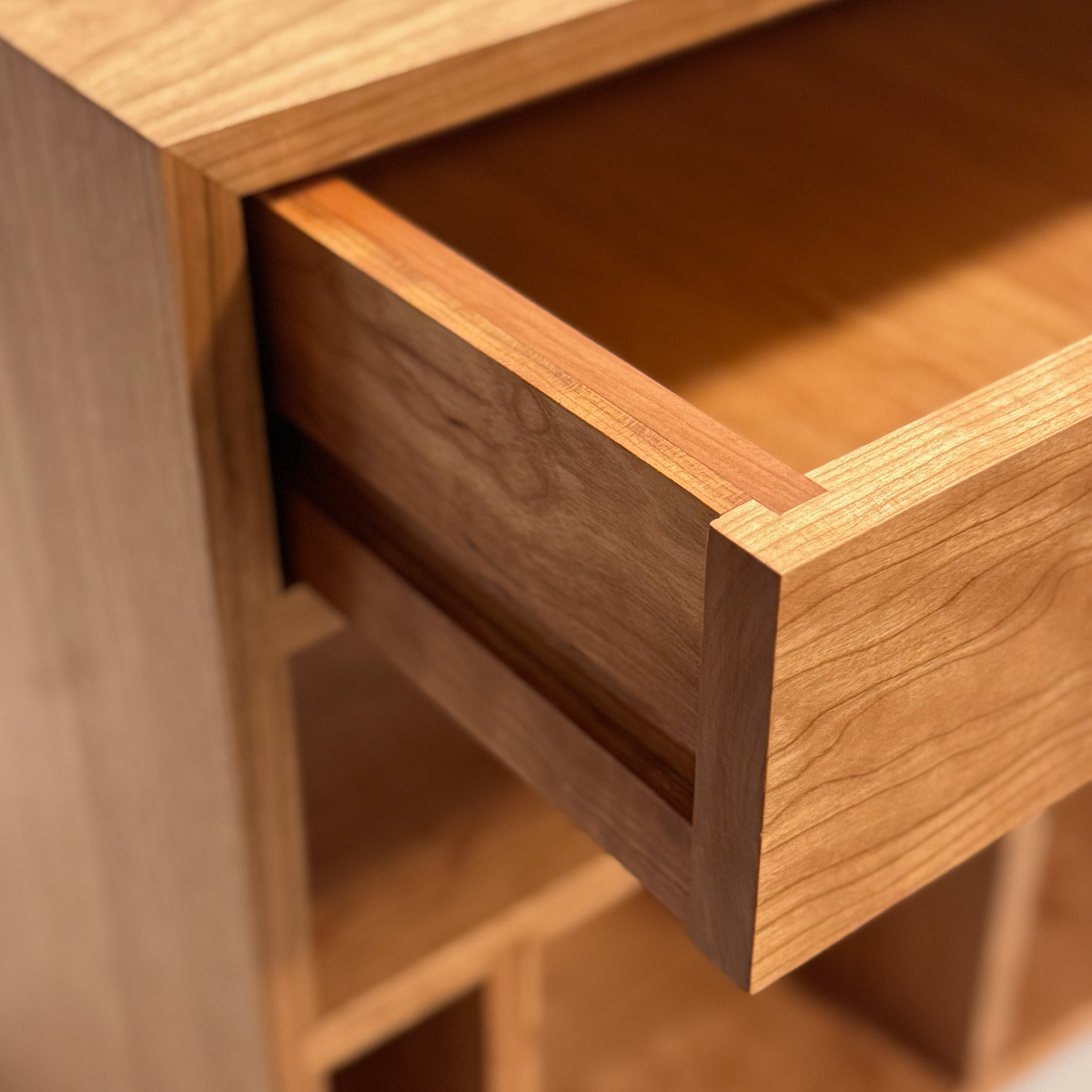 Simone Bedside Table, detail, midcentury, minimal, modern, solid wood