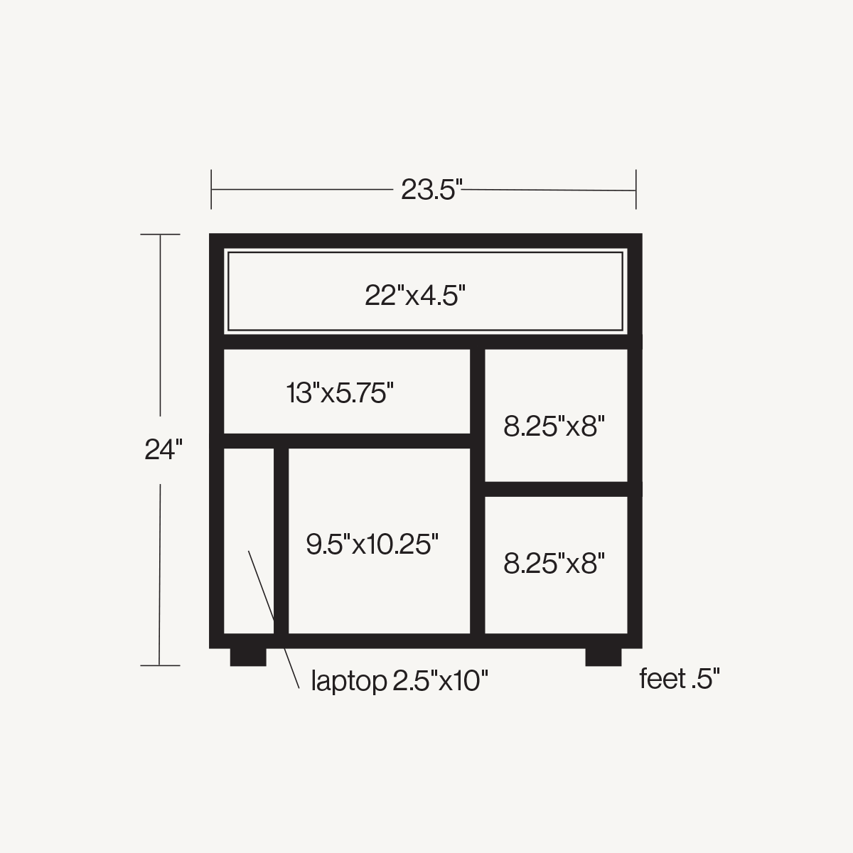 Simone Bedside Table, nightstand dimensions