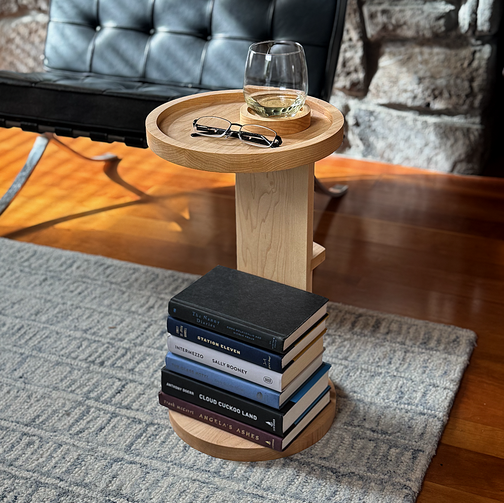 Ernest Side Table, solid wood, minimal, modern, Barcelona chair