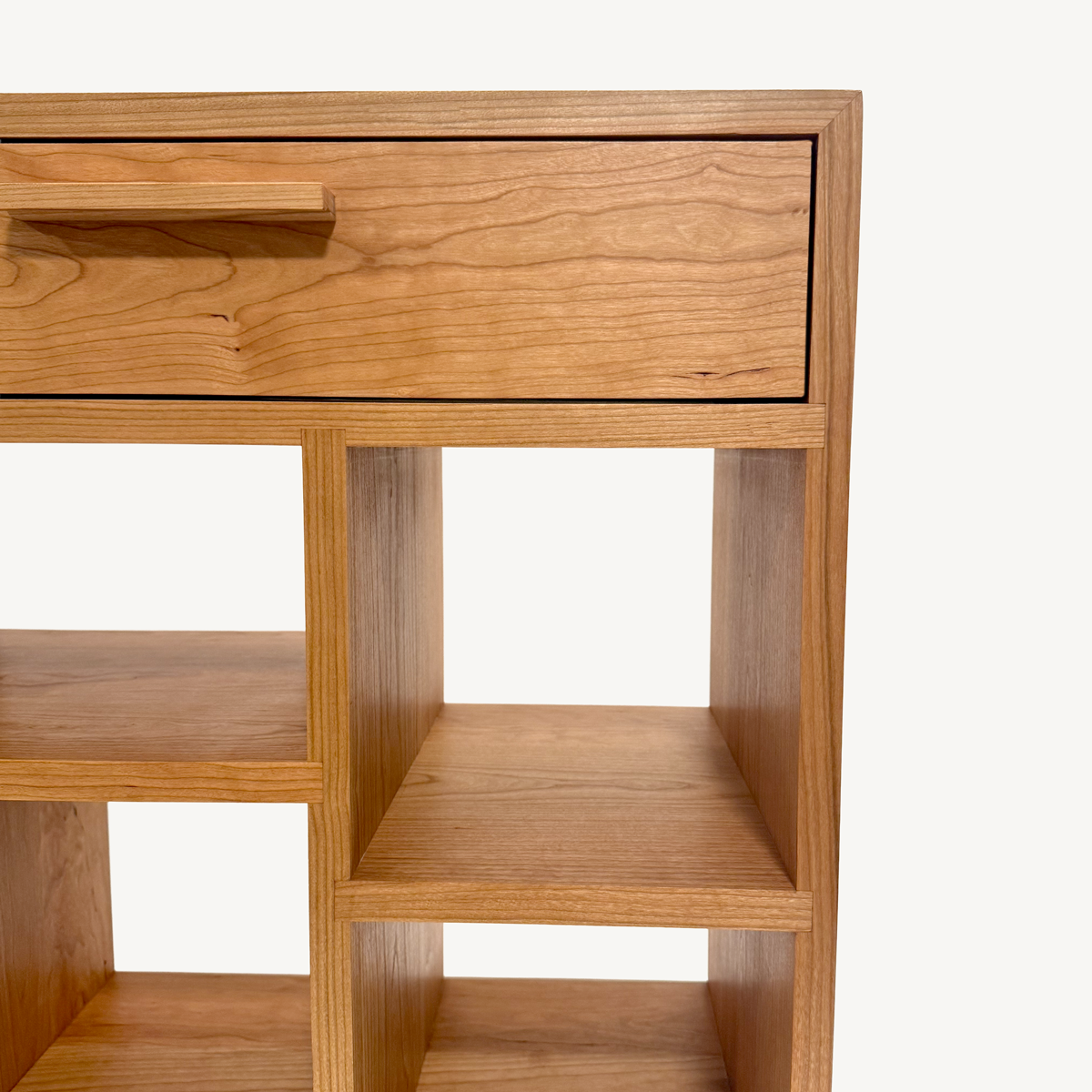 Simone Bedside Table, detail, midcentury, minimal, modern, solid wood
