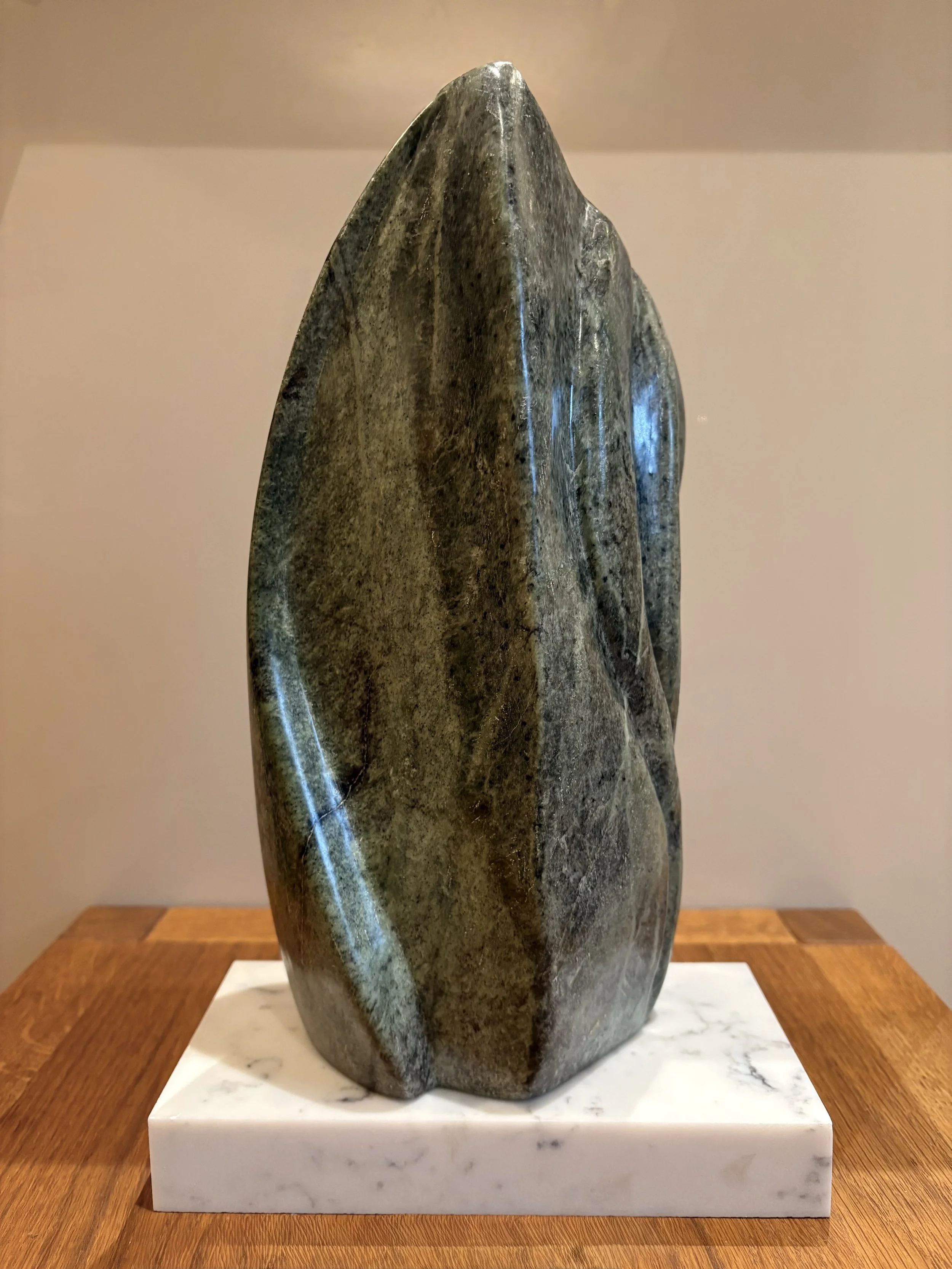 Turtle Back, 2026 (2). South African Green/Black Springstone 30x16x11cm