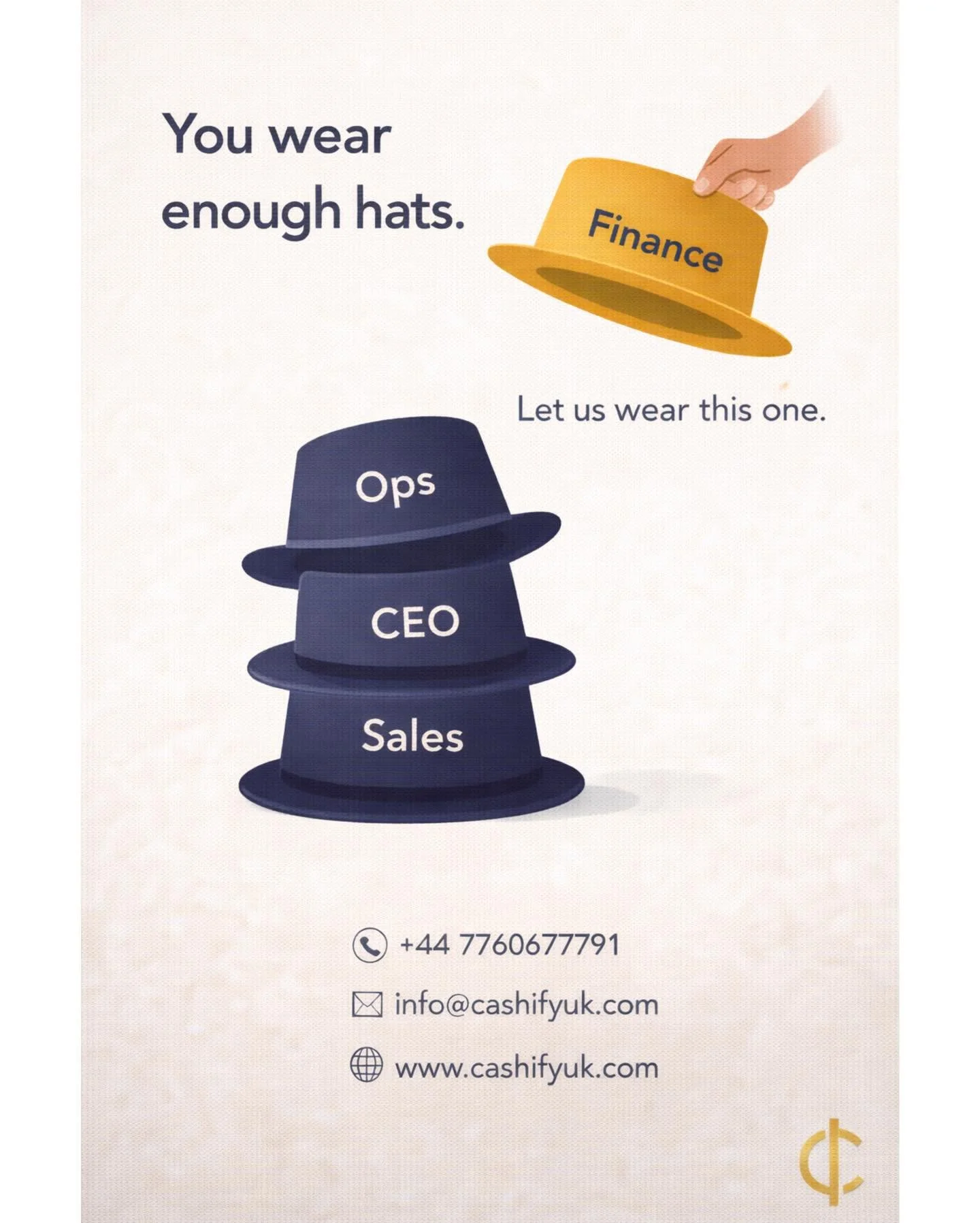 As a business owner, you&rsquo;re already leading, managing, selling, and problem-solving every single day.

You don&rsquo;t need to carry the financial pressure too.

Let professionals handle your accounts, payroll, and tax planning &mdash; so you c