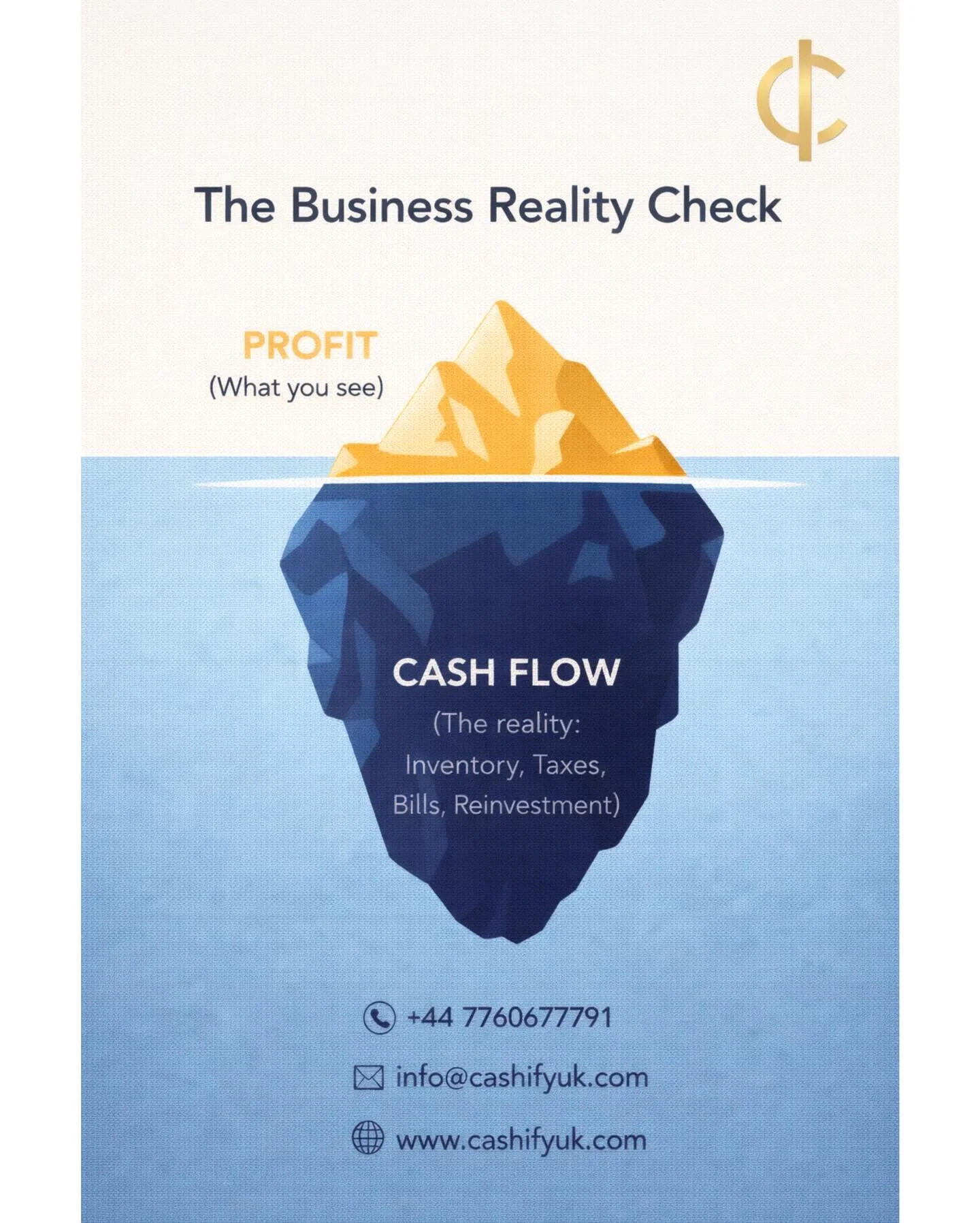 Revenue looks good on paper.

But real business strength is measured by what&rsquo;s actually flowing in and out of your account.

Inventory. Taxes. Payroll. Reinvestment.
Cash flow is what keeps your business alive and growing.

We help you understa