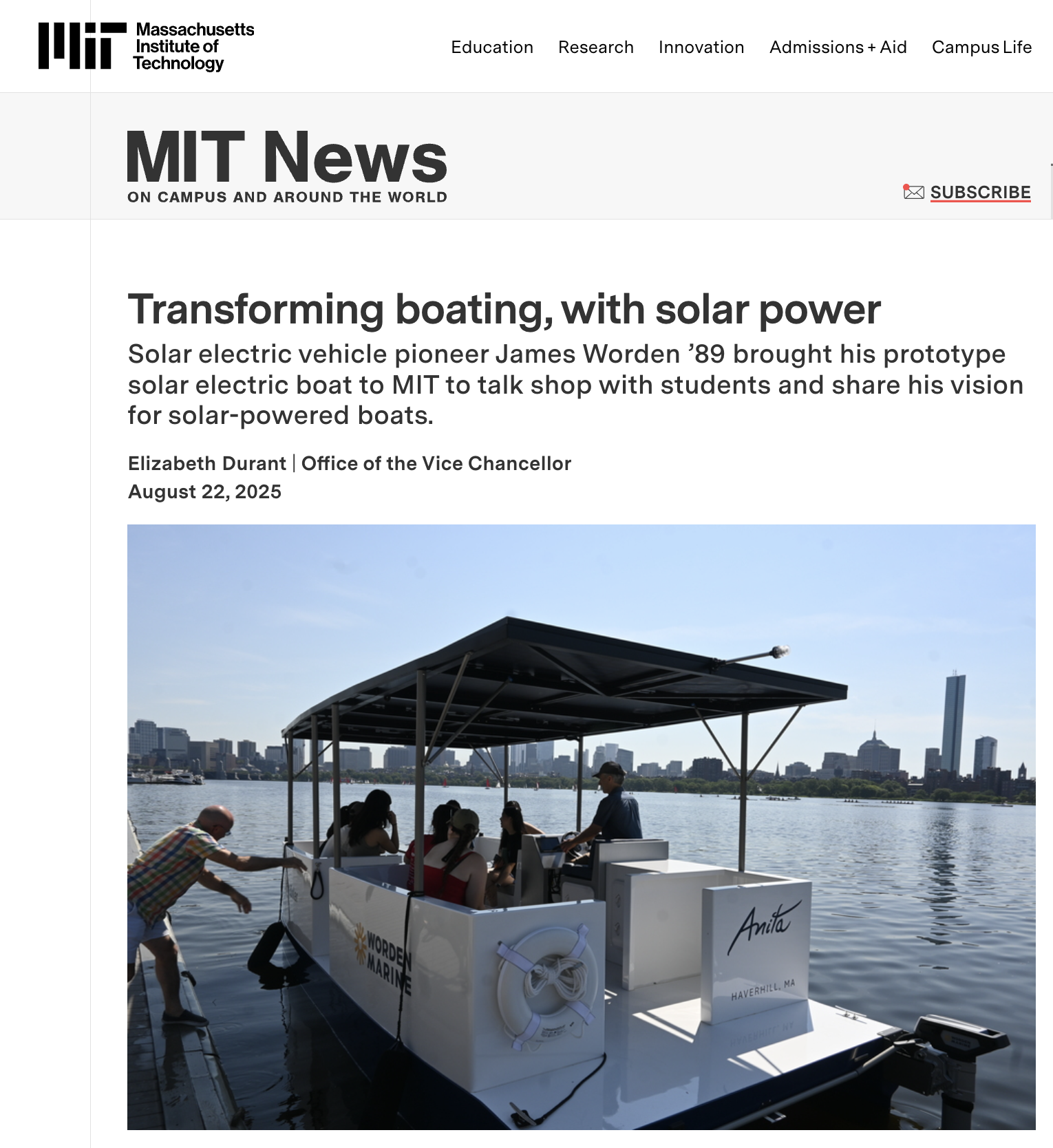 Transforming boating, with solar power