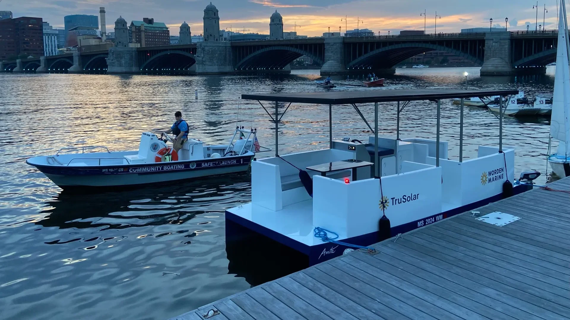 The prototype docked at Community Boating Inc. on the Charles River.