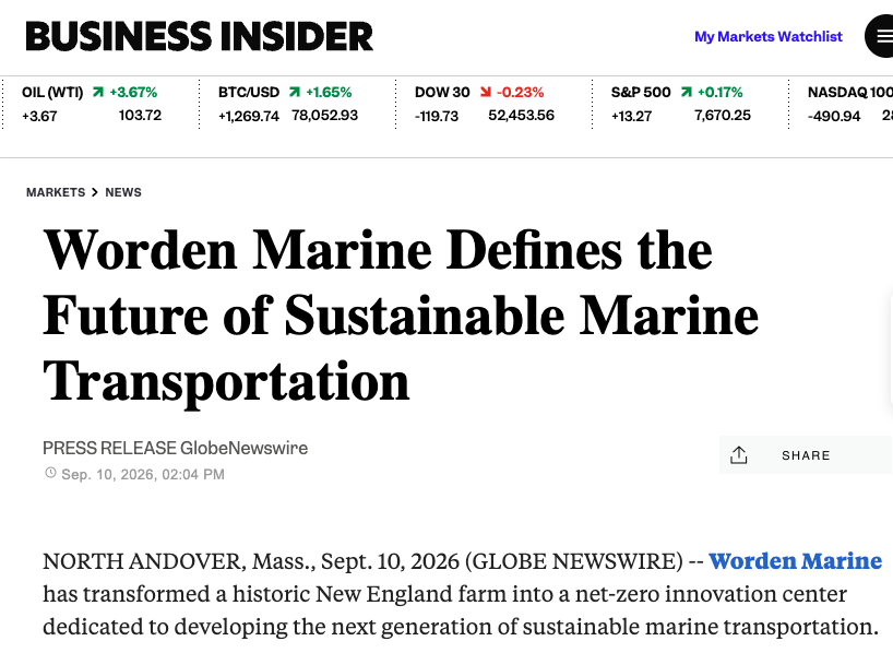 Worden Marine Defines the Future of Sustainable Marine Transportation