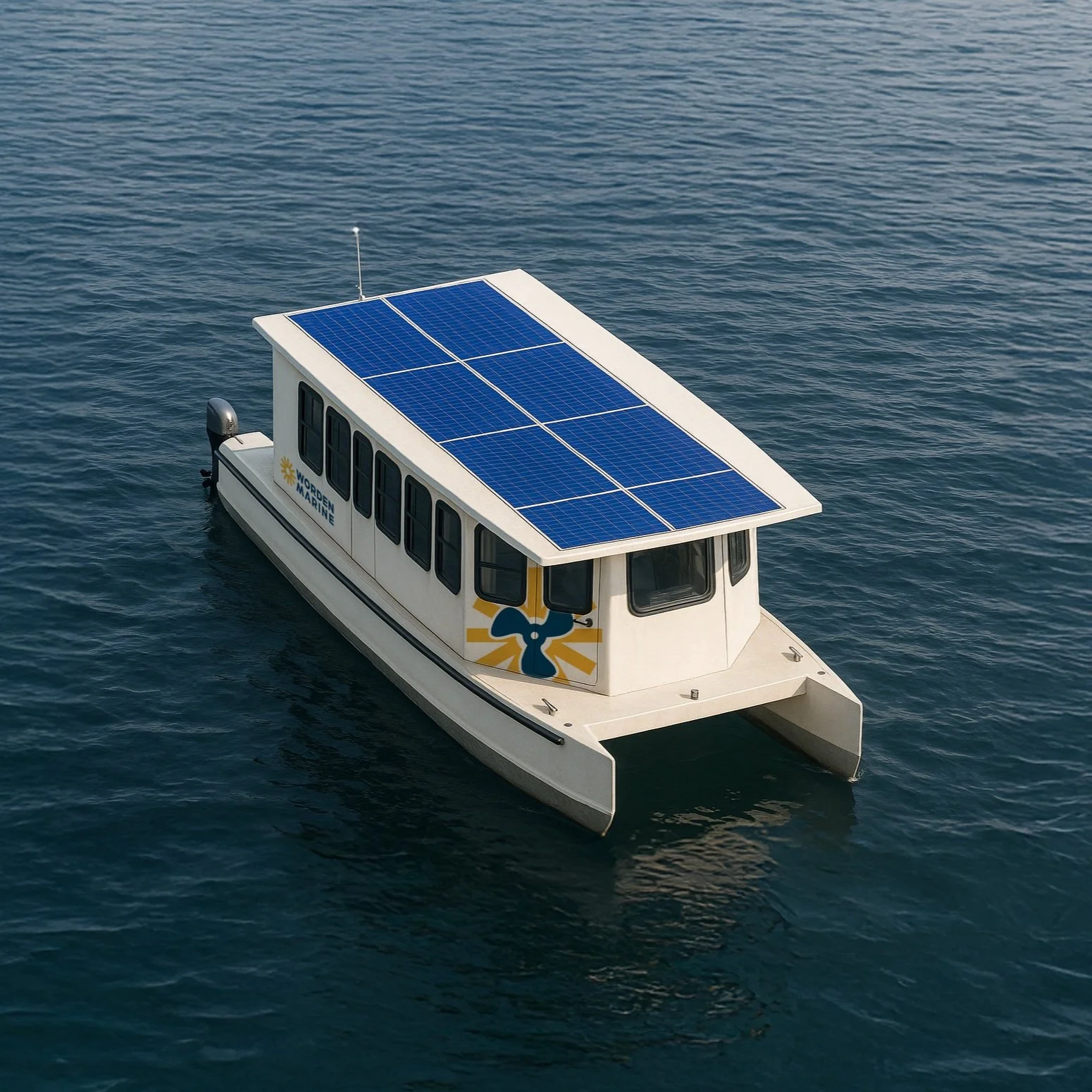 Rendering of the Worden Marine TruSolar 40 foot vessel