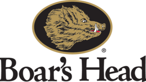 Logo featuring a boar's head inside a gold oval with the words 'Boar's Head' underneath.