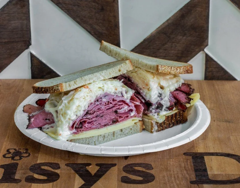 A jersey shore classic HOT Pastrami, Swiss, Coleslaw Sloppy Joe. The best deli in Neptune, Tinton Falls