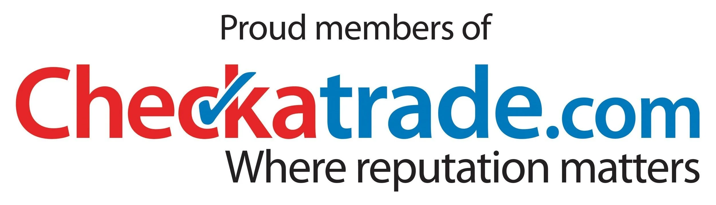 Logo for CheckaTrade.com with the text "Proud members of CheckaTrade.com. Where reputation matters."