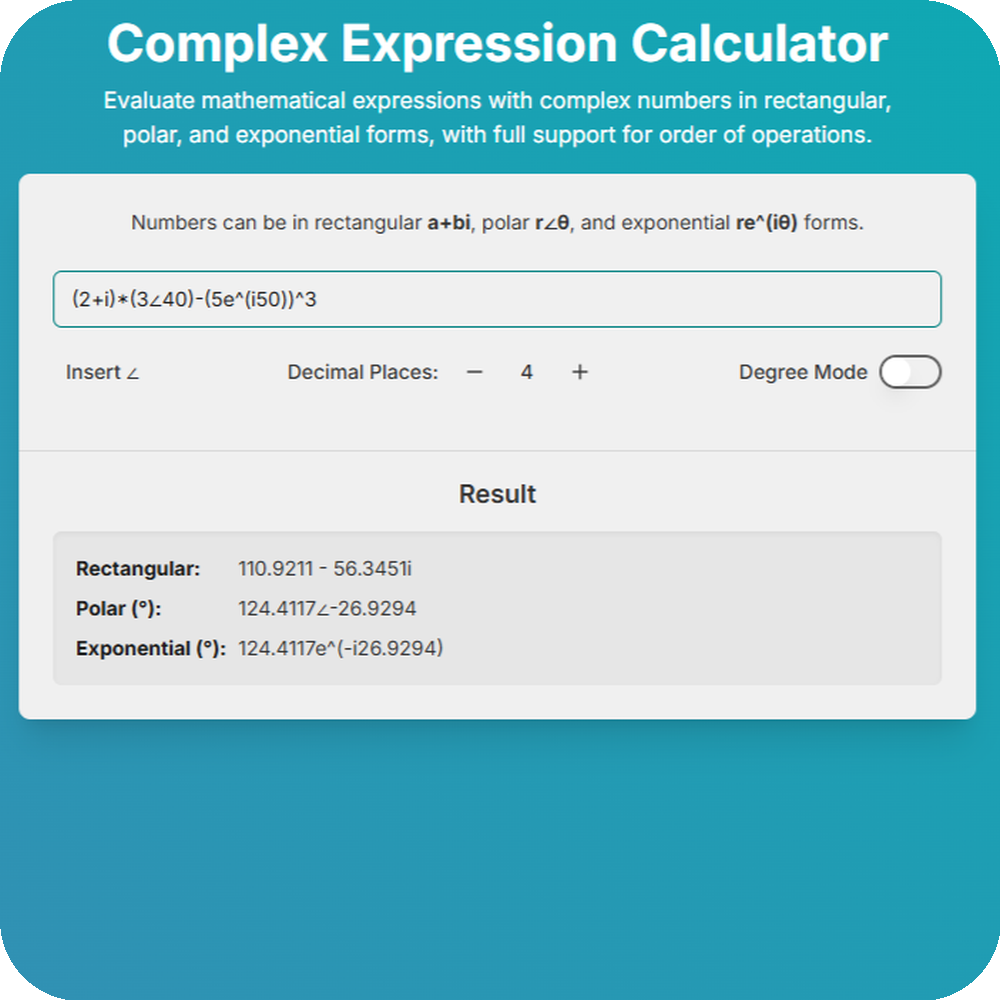 Personal Project – Complex Expression Calculator