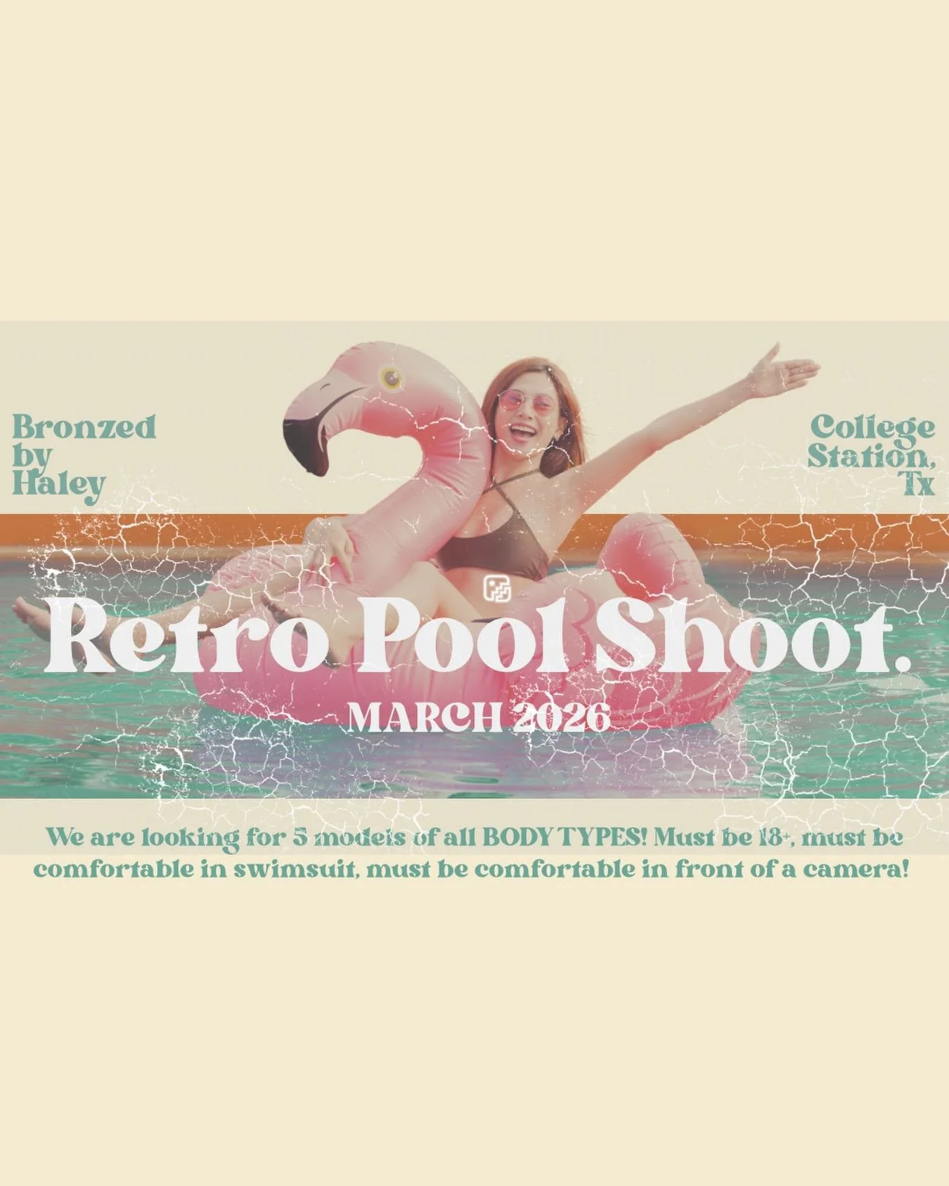 RETRO POOL SHOOT

We&rsquo;re looking for 5 models of all body types for a fun, vintage inspired pool shoot tentatively scheduled for the end of March 2026.

Requirements:
&bull; Must be 18+
&bull; Comfortable and confident in a swimsuit
&bull; Comfo