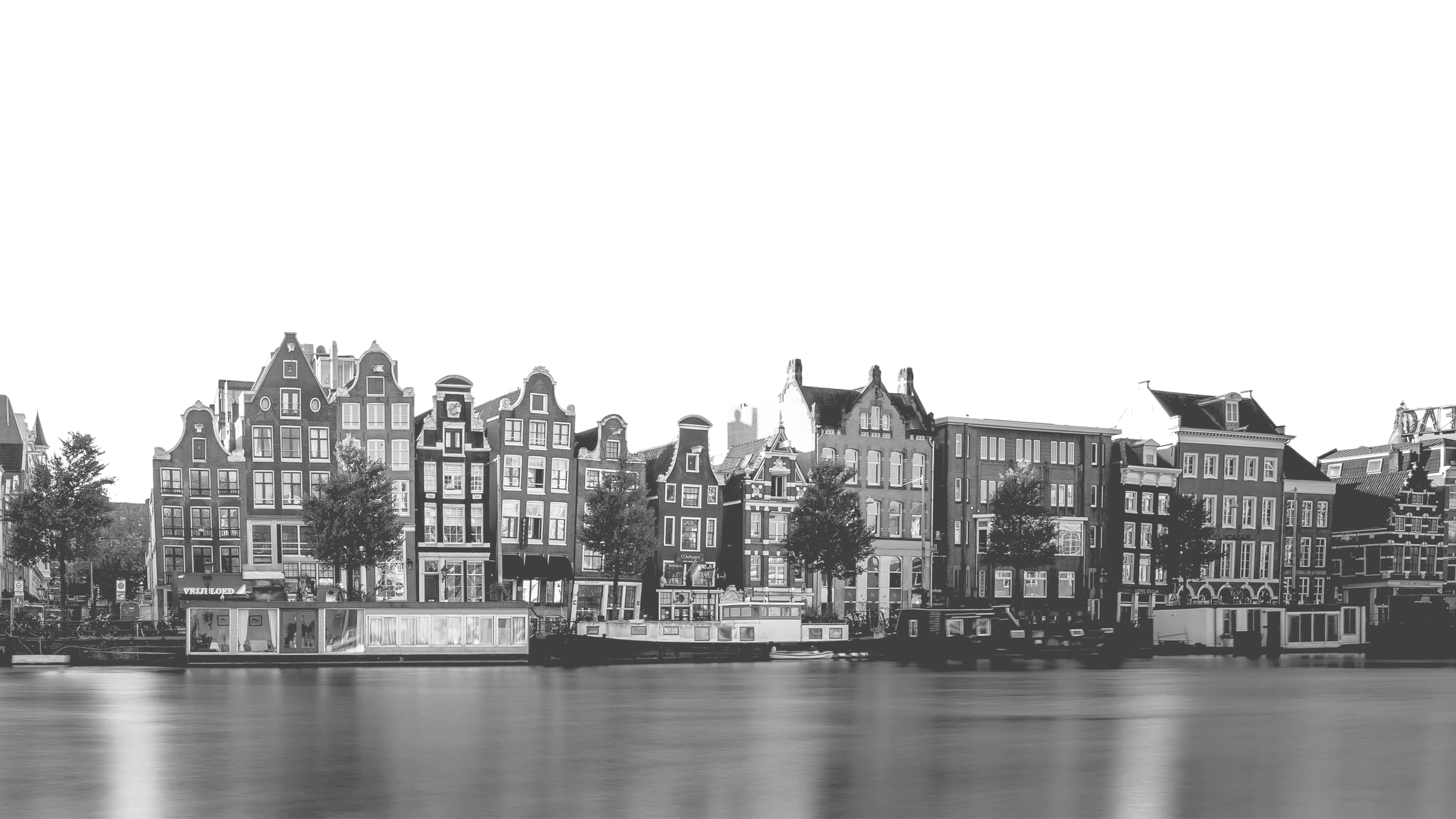 Amsterdam cityscape hero image representing strategic paid social and organic social media growth.