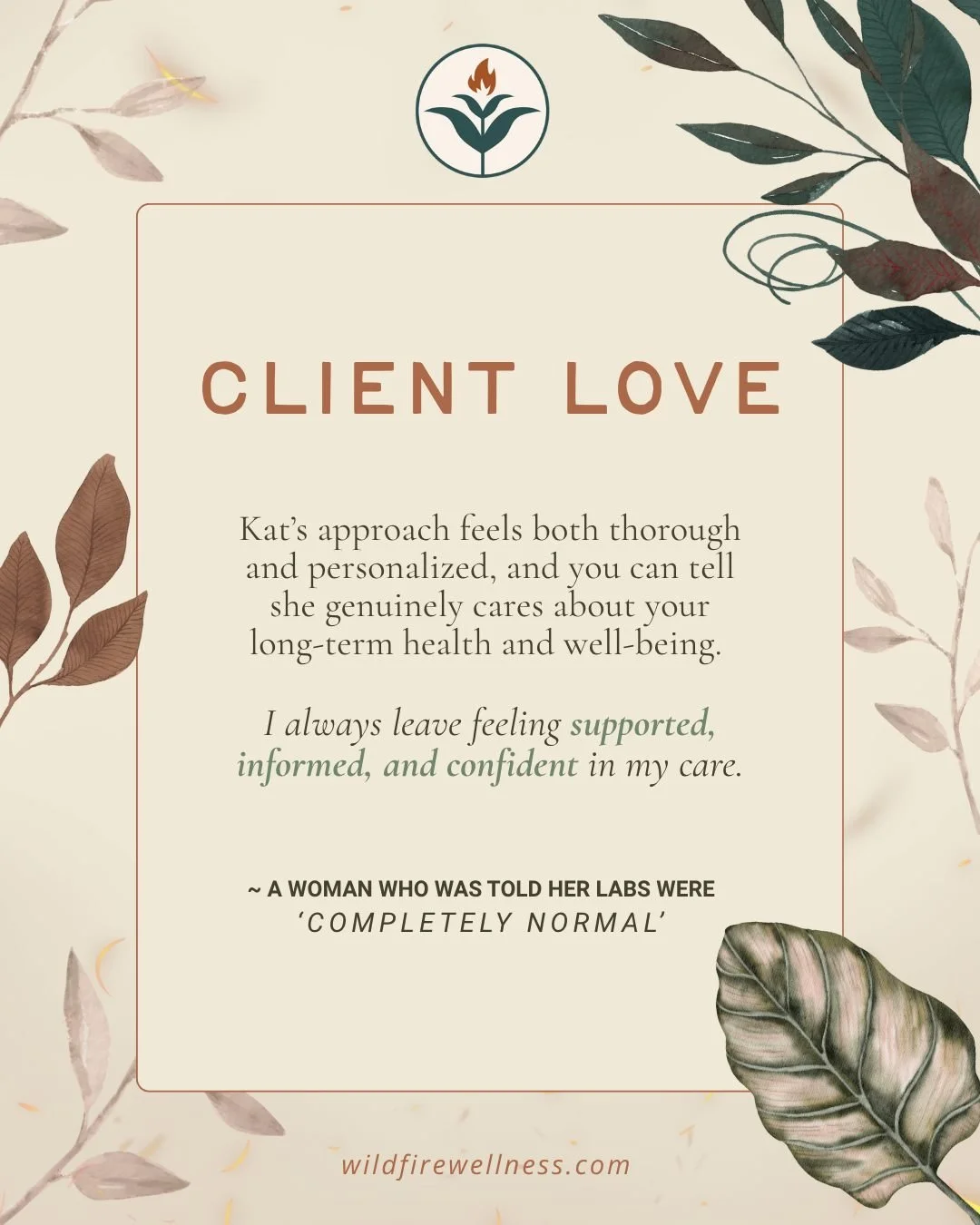 Being told your labs are &ldquo;completely normal&rdquo; can feel incredibly frustrating when you still don&rsquo;t feel like yourself.

At Wildfire Wellness, you deserve more than a quick glance at your numbers. You deserve to feel heard, supported,