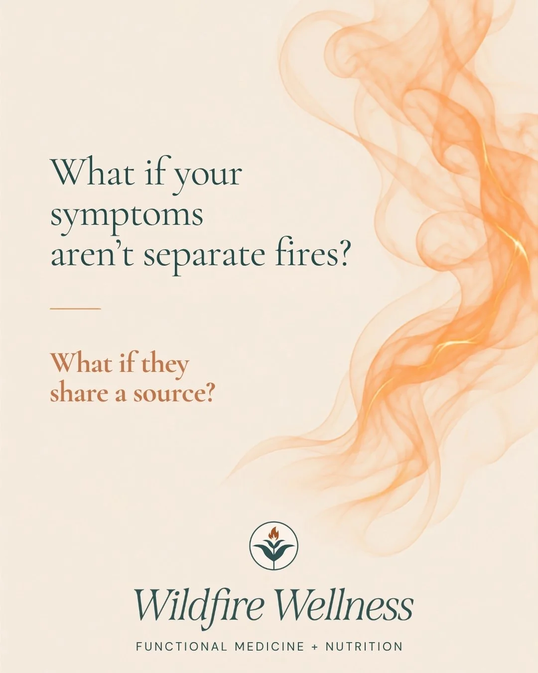What if your symptoms aren&rsquo;t separate fires?

The low energy. The disrupted sleep. The digestive discomfort. The brain fog. The mood changes.

When symptoms are viewed individually, it&rsquo;s easy to miss the larger pattern. Functional medicin