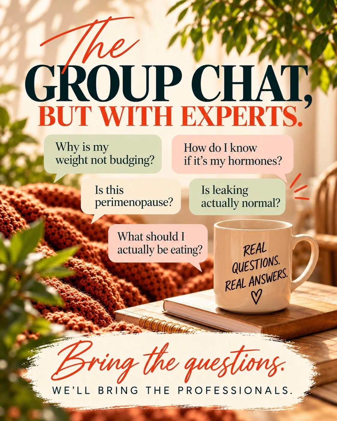 3 days until the best $20 you'll spend on yourself this month. ⏳

Tuesday night: 90 minutes, 4 women's health experts, one room and answering YOUR questions. Hormones. Metabolism. Pelvic floor. Leaking. Neck and back pain. The stuff your group chat d