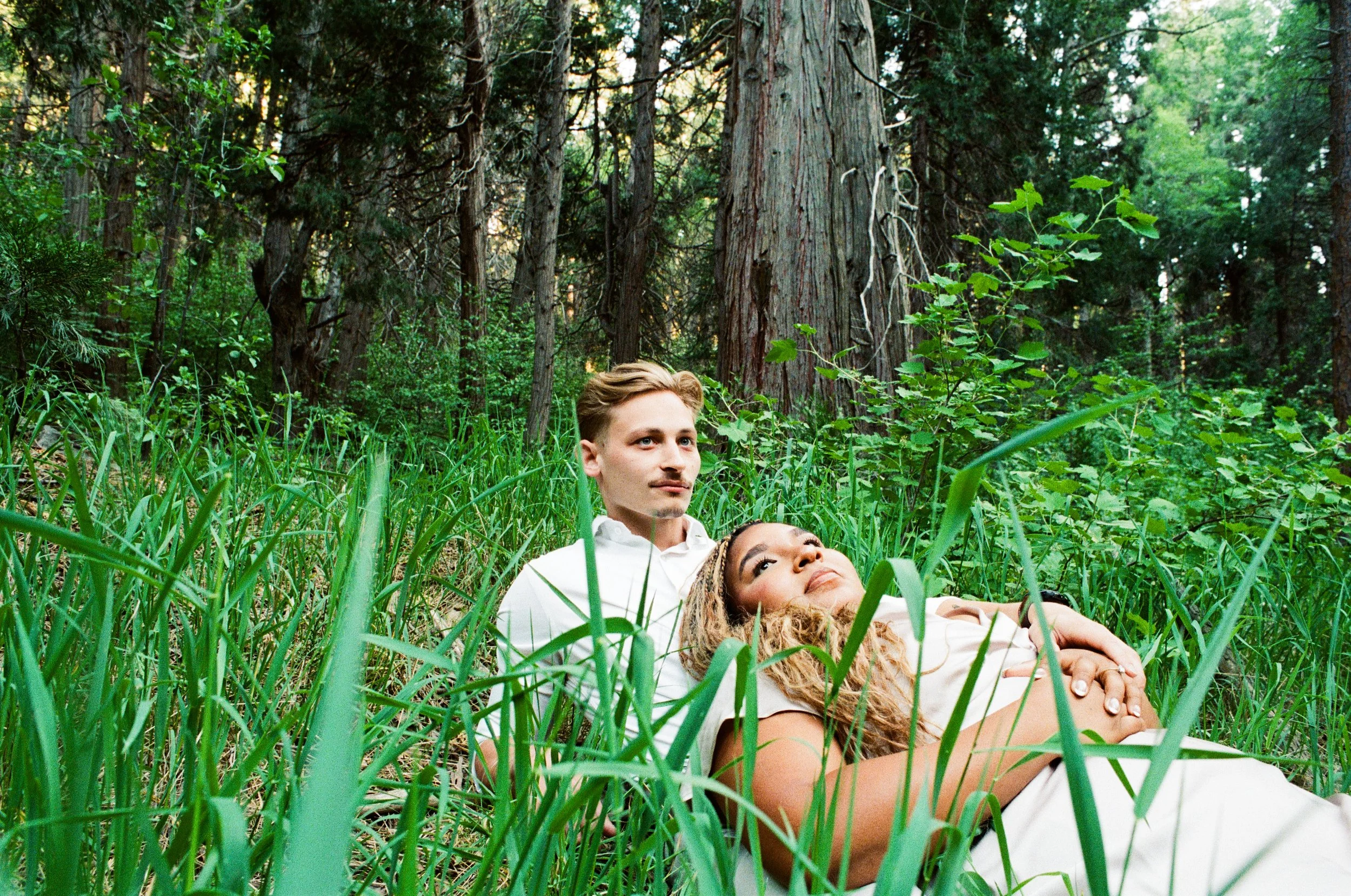 Couple Portraits on film Los Angeles. Proposal shot on film.