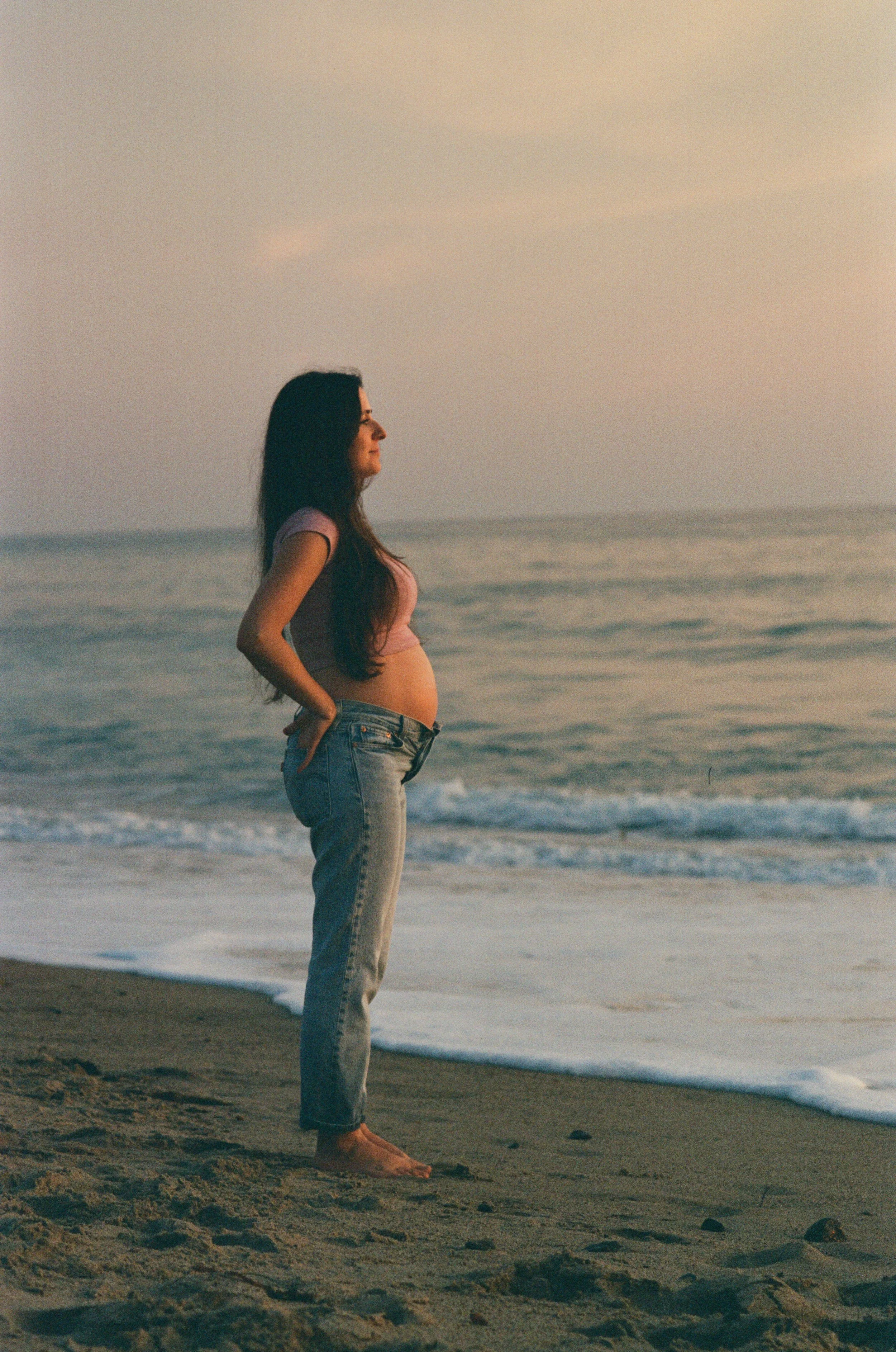 Orange County maternity photos on film, San Clemente.