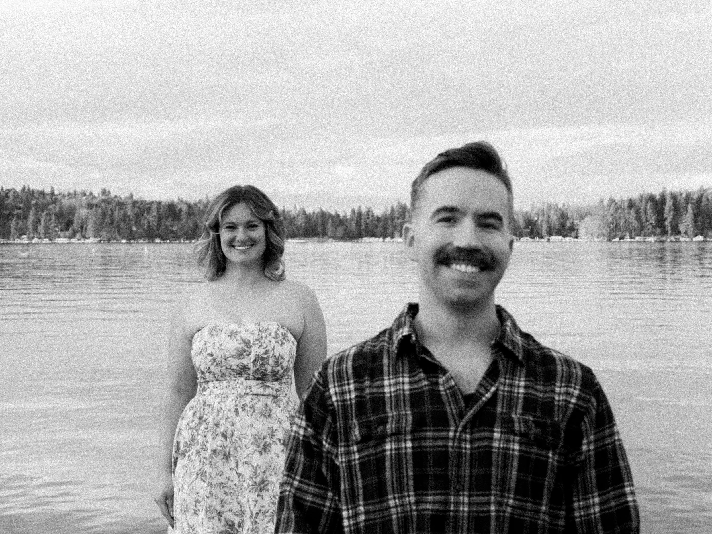 Lake Arrowhead surprise Intimate engagement at sunset.