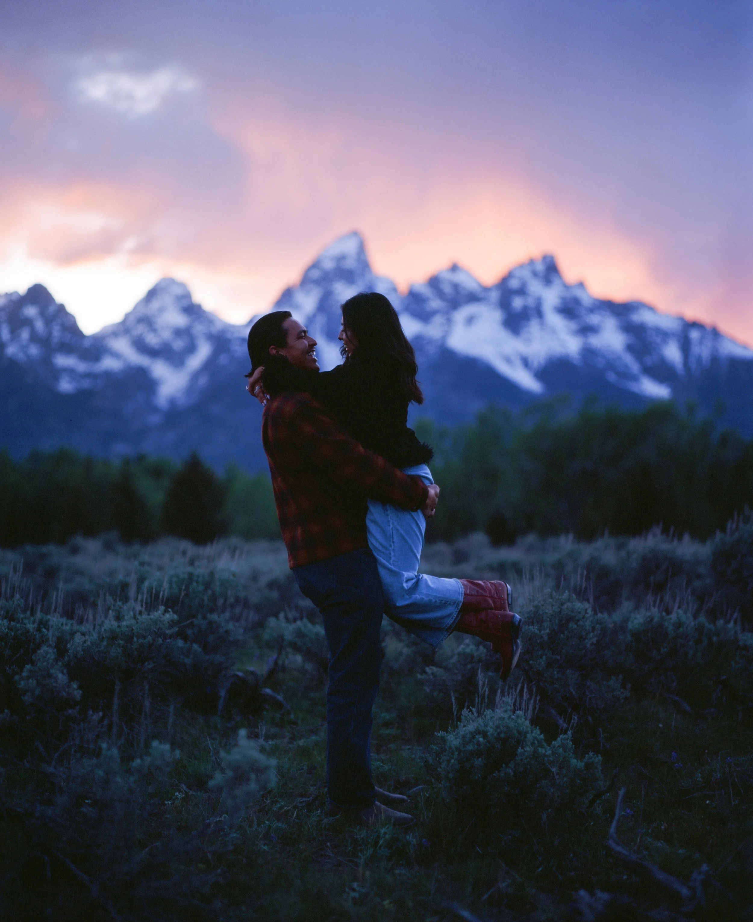 Engagement photos with a 6x7 Film Grand Teton