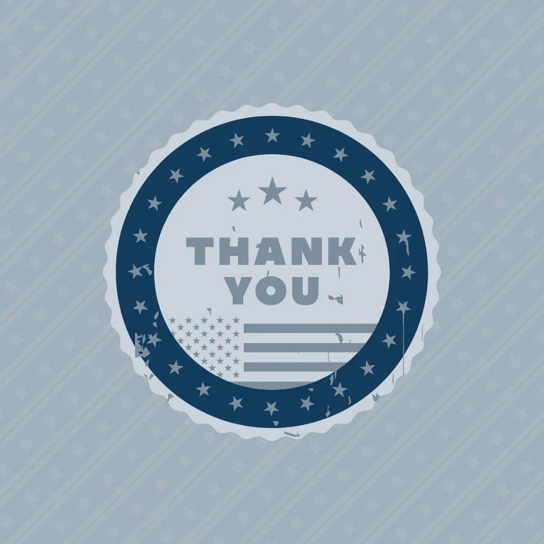 Honoring the brave individuals who have served our country. Thank you for your sacrifice and service. Happy Veteran's Day. ❤️🤍🩵