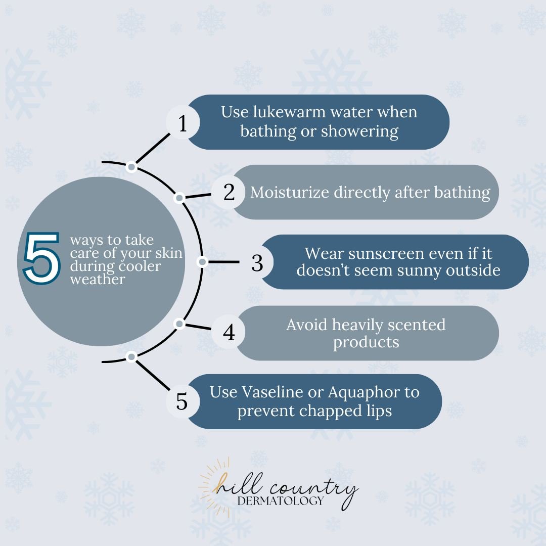 Cooler weather - while a welcome change here in Texas - can be tough on your skin. Conditions like eczema often flare this time of year as temperatures drop and humidity decreases. Check out these tips to help keep your skin healthy and comfortable t